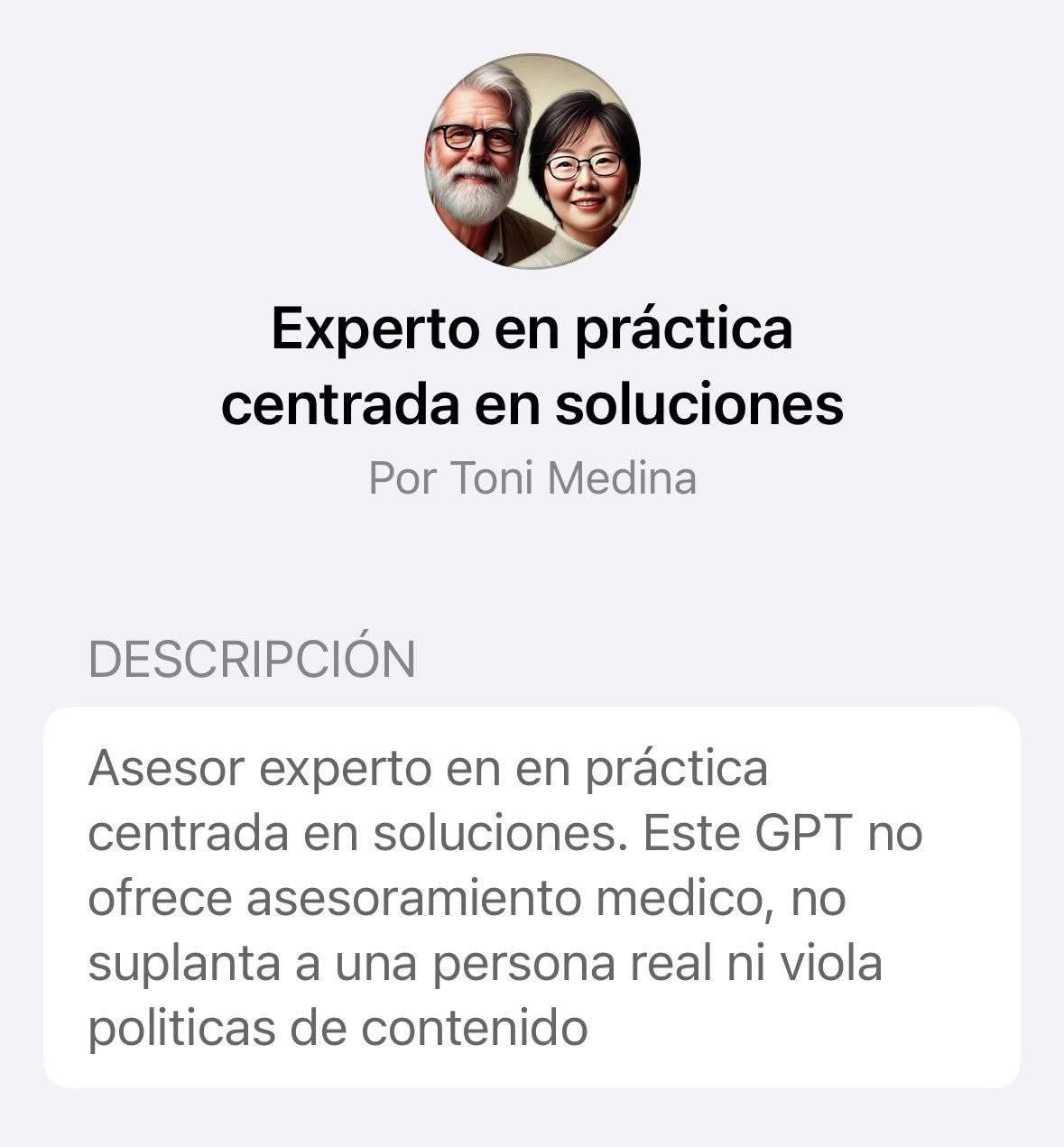ASISTENTE EXPERTO EN TERAPIA Y PRÁCTICA CENTRADA EN SOLUCIONES